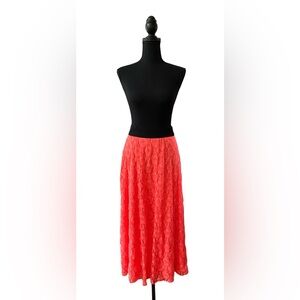 LuLaRoe: Vibrant Neon Coral Orange A-Line Lace Skirt